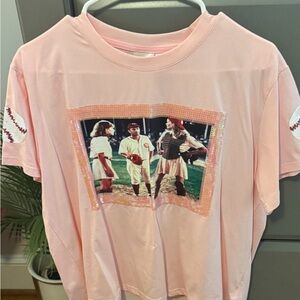 ISO:  any size QUEEN OF SPARKLES Pink Baseball Graphic Tee